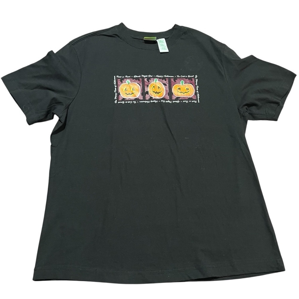 Vintage Halloween Pumpkin Graphic Tee Size Large 100% Cotton October whimsygoth - Picture 1 of 6